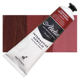 Atelier 80ml Permanent Brown Madder acrylic paint tube, showcasing versatile blending and controlled drying techniques for artists.