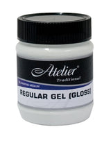 Atelier Regular Gel (Gloss) 250ml: versatile acrylic paint with a glossy finish for enhancing artistic creations.