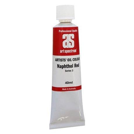 Vibrant 40ML Art Spectrum Naphthol Red oil paint, perfect for bold hues and lasting artistic expression.