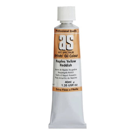Artist Oil Paint 40ml S1 Naples Yellow Red tube, vibrant color for durable, bold artwork mixing seamlessly with other shades.