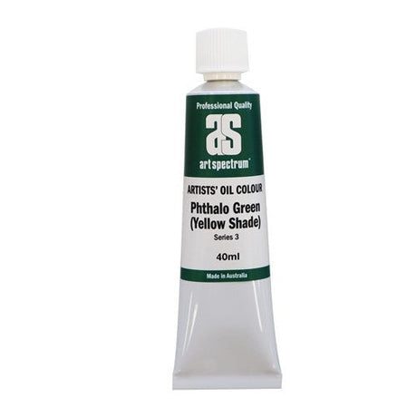 Art Spectrum 40ML S3 Phthalo Green oil paint tube, vibrant color for bold artwork, lightfast and ideal for mixing.