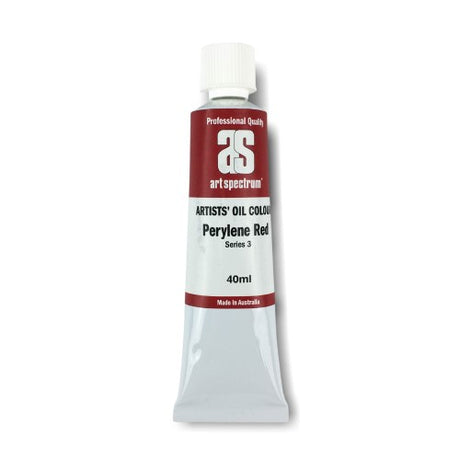 40ML tube of Art Spectrum Perylene Red oil paint, featuring rich pigment and smooth blendability for vibrant artwork.