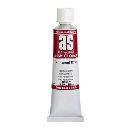 Vibrant 40ml Artist Oil Paint in Permanent Rose, perfect for blending and creating bold, lasting artwork.