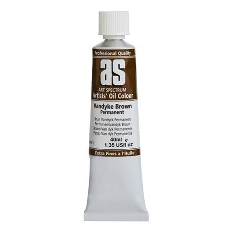 Artist Oil Paint tube showcasing rich Van Dyke hue, perfect for vibrant, durable artwork with excellent mixing capabilities.
