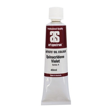 Art Spectrum 40ML S4 Quinacridone Violet oil paint, vibrant hue, lightfast, ideal for creating bold artwork.