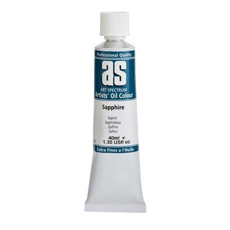 Vibrant 40ml tube of S2 Sapphire Blue oil paint, ideal for artists seeking depth and brilliance in their artwork.