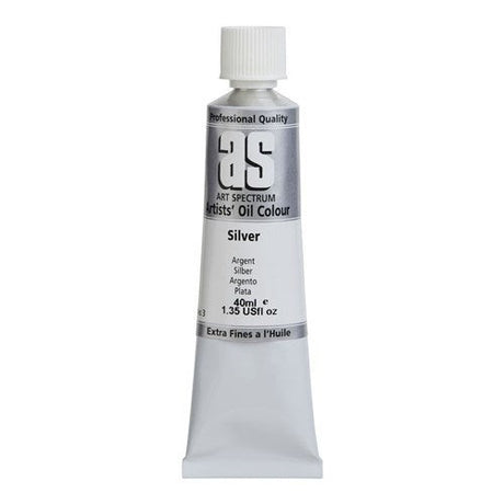 Artist Oil Paint 40ml tube in S3 Silver for vibrant, lightfast artwork, ideal for mixing and blending in any creative project.