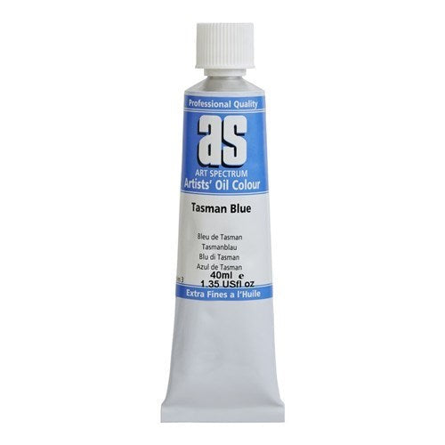 Artist Oil Paint 40ml in Tasman Blue, featuring vibrant, lightfast pigments for bold, lasting artwork. Perfect for all artists.