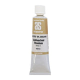 Art Spectrum 40ML S1 Unbleached Titanium oil paint tube, featuring lightfast, rich pigments for vibrant, lasting artwork.