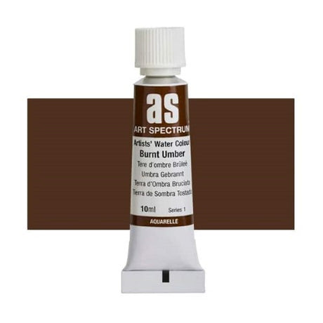 10ml tube of Art Spectrum Burnt Umber watercolour paint, featuring lightfast pigments for vibrant, lasting artworks.