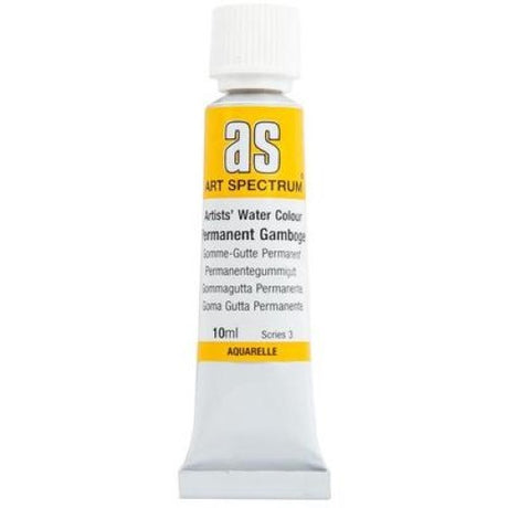 Vibrant 10ml tube of Art Spectrum Permanent Gamboge watercolour paint, featuring lightfast pigments for lasting brilliance.