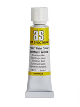Bright Spectrum Yellow watercolor paint in a 10ml tube, featuring lightfast pigments for vibrant and long-lasting art.