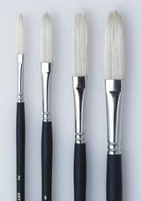 Artist Brush - As Hog Bristle Long Filbert 4 with oval tip, durable ferrule, and hog bristles for precise control and smooth blending.