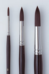 Artist Brush AS 1500 Synthetic Round 4 with deep burgundy handle, ideal for precise strokes in oils and acrylics.