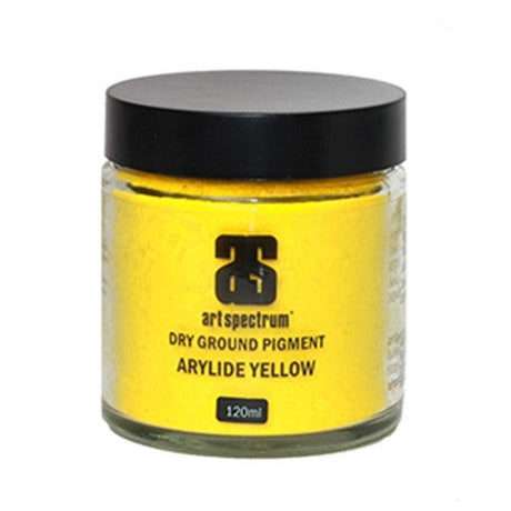 Art Spectrum Arylide Yellow dry pigment in 120ML, perfect for creating vibrant, lightfast custom colors in various art mediums.