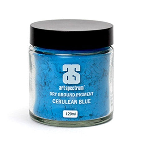 Vibrant 120ML Cerulean Blue dry ground pigment for artists, perfect for creating rich, opaque colors in various mediums.