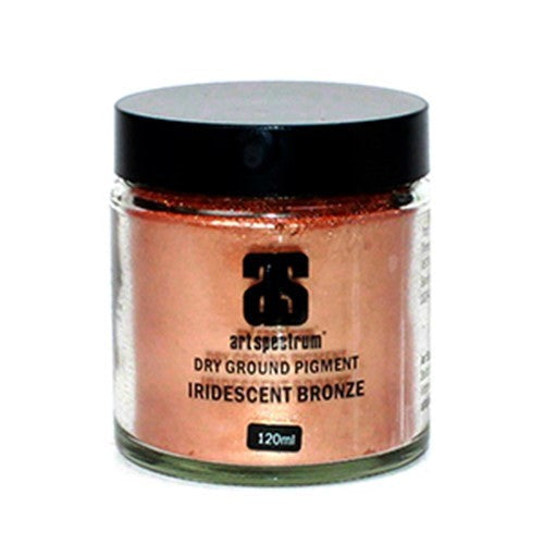 Art Spectrum Dry Ground Pigment in Iridescent Bronze, 120ML, offers vibrant, lightfast color for oil, watercolor, and mixed media.