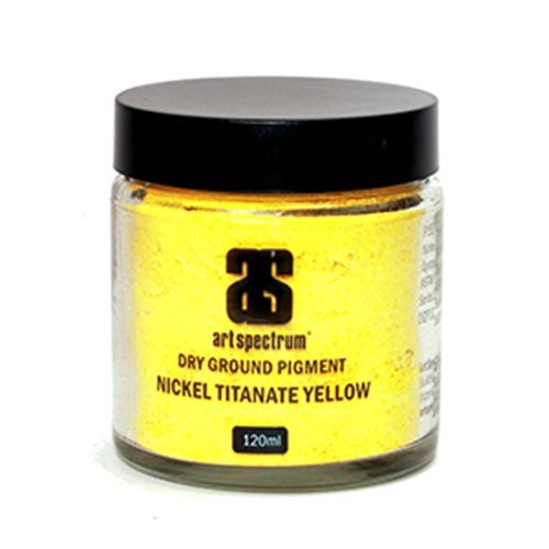 Vibrant 120ML S2 Nickel Titanate Yellow dry ground pigment, ideal for enhancing artistic creations with rich, lightfast color.