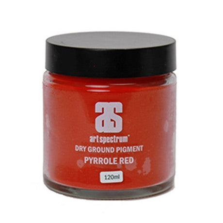 Art Spectrum Pyrrole Red dry ground pigment in 120ML, bright and lightfast, perfect for handmade art supplies.