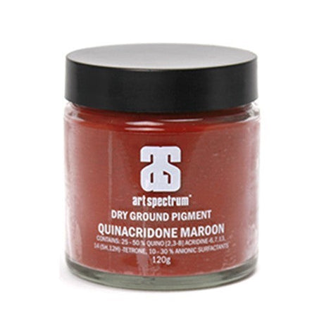 Art Spectrum Dry Ground Pigment 120ML in Quinacridone Maroon, a vibrant and transparent color for artists' palettes.