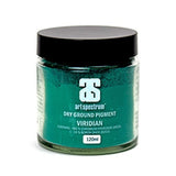 Art Spectrum Dry Ground Pigment in 120ML, S4 Viridian, a pure, vibrant green suitable for custom paint formulations.