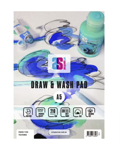 As Draw & Wash Pad Textured A5 210g