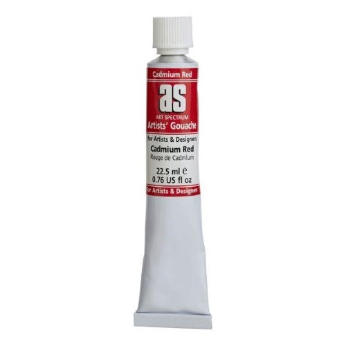 Art Spectrum As Gouache 22.5ml in Cadmium Red, vibrant, high-pigment water-based paint for detailed and mixed media artwork.