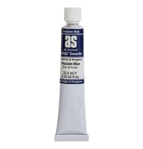 Art Spectrum As Gouache in Prussian Blue, 22.5ml tube, offers vibrant color, smooth finish, and versatile painting techniques.