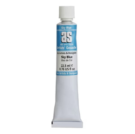 Vibrant 22.5ml Art Spectrum As Gouache in Sky Blue, high pigmentation for excellent coverage and a velvety matte finish.