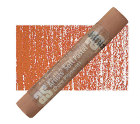 Art Spectrum Soft Round Pastel in Burnt Sienna N 548, showcasing rich, warm tones for vibrant, safe artwork creation.