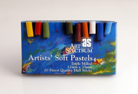 Vibrant Artist Pastels Set with 20 professional-quality half-sticks, featuring rich colors for drawing, blending, and layering.