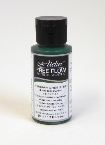 Premium 60ml Viridian Green acrylic paint for vibrant, fluid applications and excellent lightfastness, perfect for various techniques.