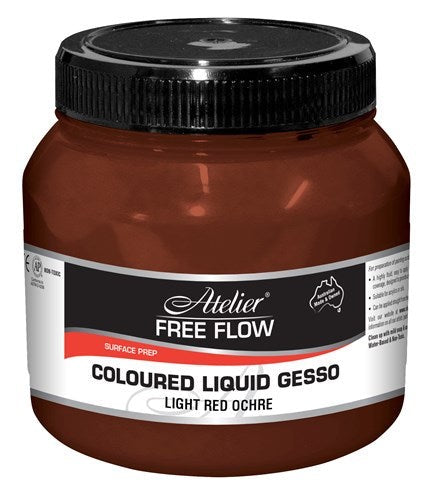 Acrylic Gesso in Light Red Ochre, designed for smooth application and textured finish on various surfaces for versatile artistry.