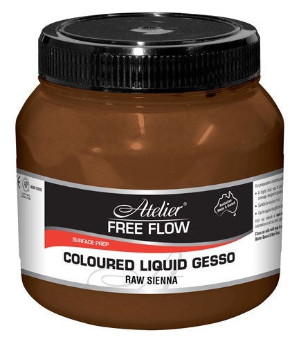 Acrylic Paint - At Ff 250ml Gesso Raw Sienna in a warm earthy tone, ideal for easy application and versatile artistic layering.