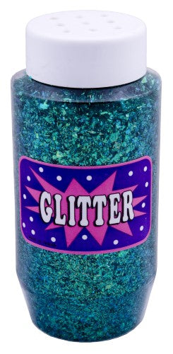 Vibrant green confetti glitter in a 250ml jar, perfect for crafts, decorations, and adding sparkle to desserts.