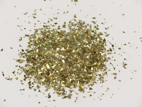 Golden confetti glitter in a 500ml jar, perfect for crafts, parties, and DIY projects, safe for all ages.