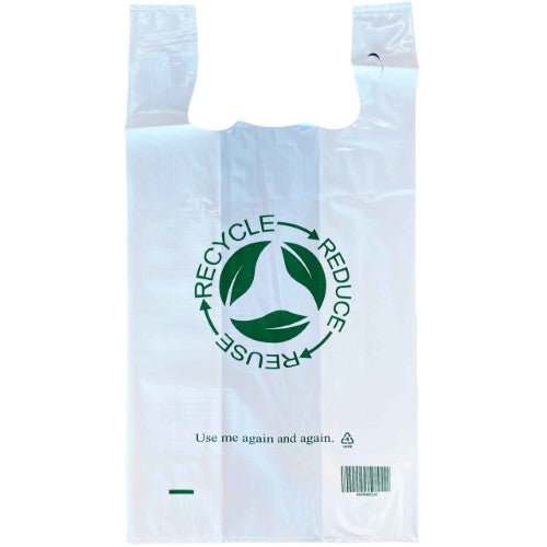 Large reusable carry bags in a 500 pack, designed for durability and eco-friendly shopping convenience.