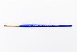 Flat shader brush with red sable and synthetic hair for versatile painting in various mediums. Ideal for detail and washes.
