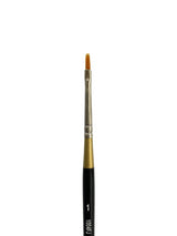 Golden nylon flat brush #1 with short handle for precise control and versatile painting techniques. Ideal for artists of all levels.