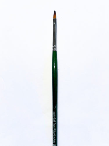 Close-up of Das S1068fr Synthetic Filbert L/H #0 brush featuring high-quality synthetic bristles for precision and versatility in painting.