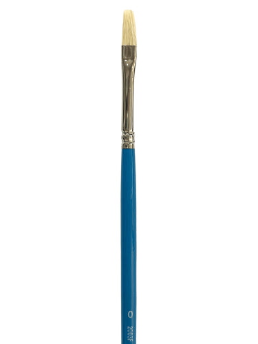 Artist Brush - Das S2003f Bristle Flat #0, premium flat brush for precise painting in acrylics, oils, and watercolors.