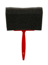 Foam paint brush with plastic handle, ideal for smooth application of water-based paints and crafts.