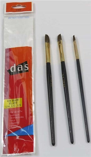 Artist Brush Set featuring premium ox hair flat brushes for precision in acrylic, watercolor, and oil painting.