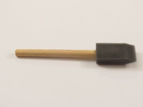 1-inch poly foam brush with wooden handle for smooth application of water-based paints in arts and crafts projects.