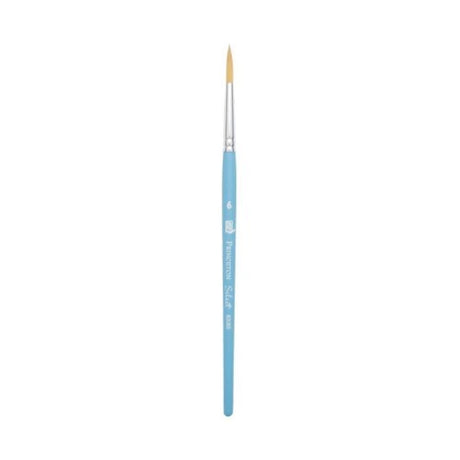 Princeton Select 3750 Bristle Builder 6 brush with robin's egg blue handle, ideal for acrylic, watercolor, and oil painting techniques.