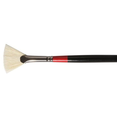 Daler-Rowney Georgian S84 Fan Brush #4 with Chungking bristles for precise strokes and superior color holding in oil painting.