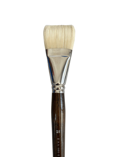 Professional #20 Hog Bristle brush for oil and acrylic, offering precision, control, and durability for artists.