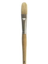 DASS150 Hog Bristle Filbert #8 brush with a natural handle for smooth application and versatile strokes in oil or acrylic painting.