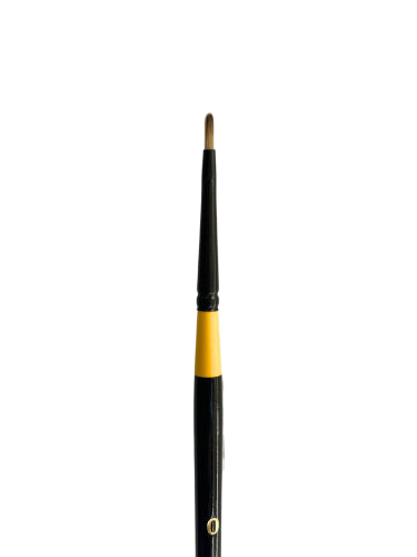 Artist Brush - DASS2630 Manglon Filbert #0 with resilient filaments, ideal for precise strokes in various painting mediums.