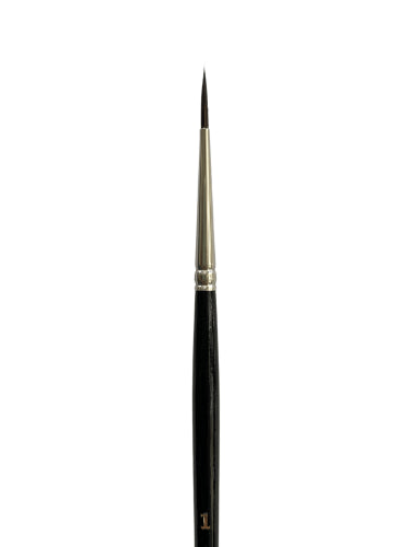 Artist Brush - S3600 Pony Hair Round #1, ideal for watercolor, detailed illustrations, with fine tip for precision and control.